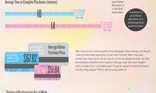 Men vs. Women Online Shopping Infographic