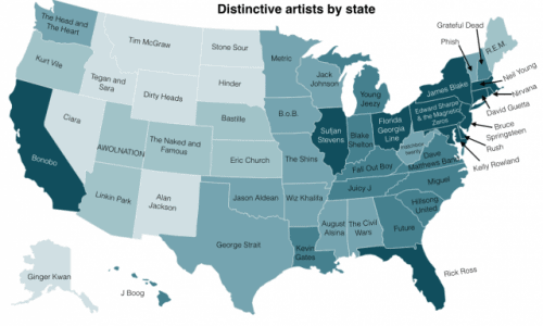 Distinctive Artists By State Infographic