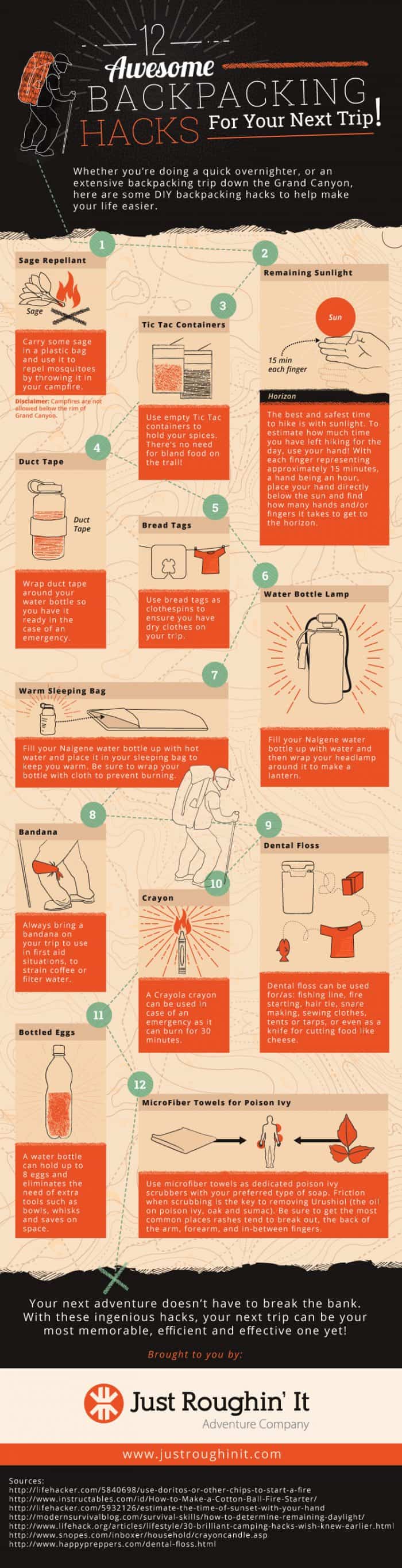 12 backpacking tips using household items