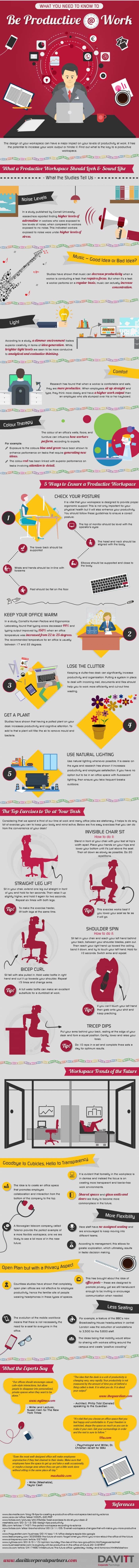 infographic describes How to be productive at work