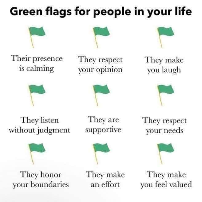 green flags for people in your life