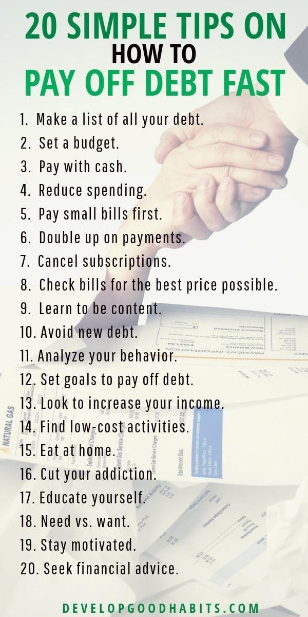 20 simple tips on how to pay off debt fast