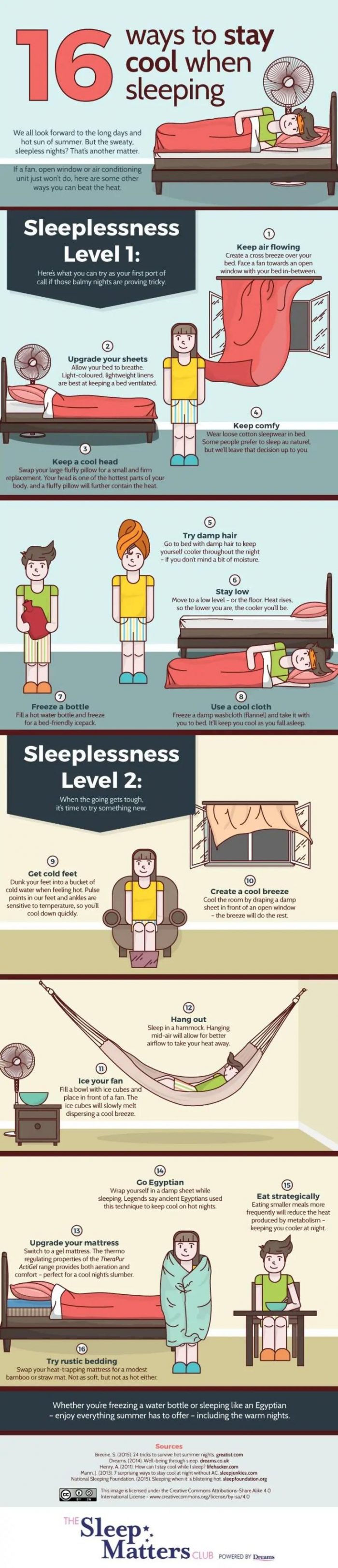 ways to stay cool when sleeping
